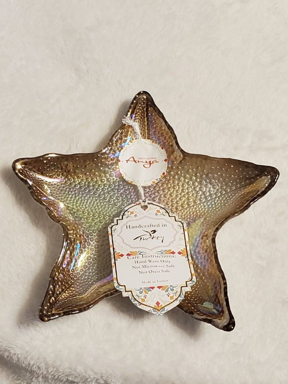 ANYA Iridescent Star-Shaped Decorative Dish Brand New w/tags!  Beautiful Gift!